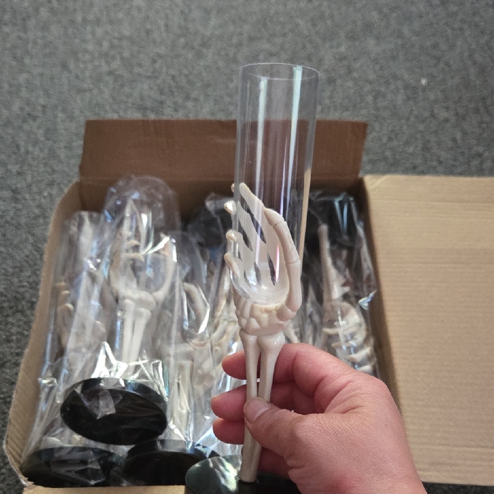 Skeleton Plastic Hand Champagne Flutes